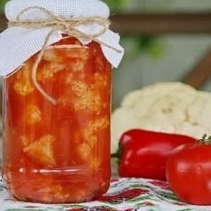 How to preserve cauliflower in tomato juice for winter: recipes