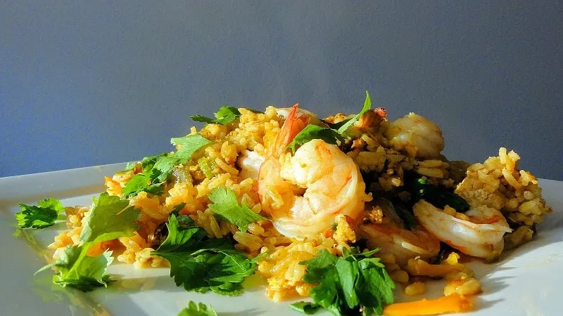 Jasmine rice with prawns recipe