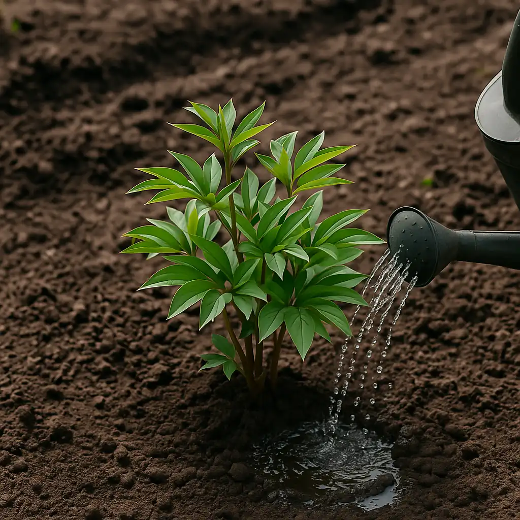 Transplanting peonies to another place in autumn
